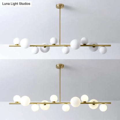 Modern gold metal glass globe chandelier for dining table