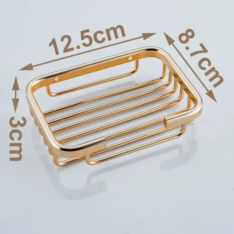 Modern gold metal glass soap dish bathroom wall mounted basket