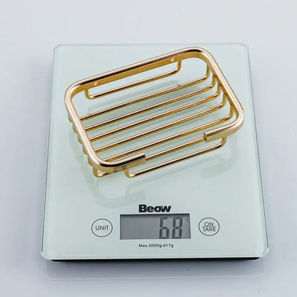 Modern gold metal glass soap dish bathroom wall mounted basket