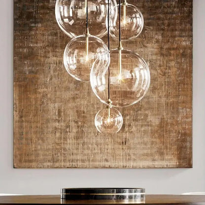 Modern gold metal globe pendant light dining room