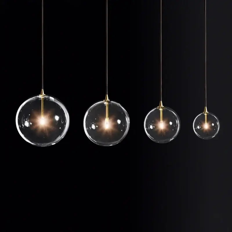 Modern gold metal globe pendant light dining room