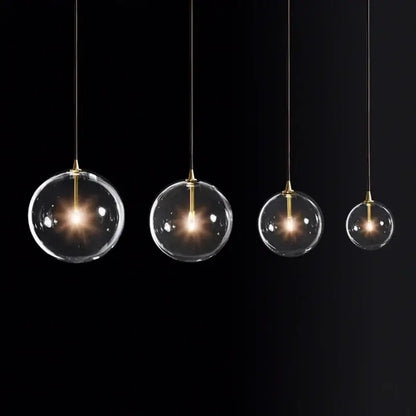 Modern gold metal globe pendant light dining room