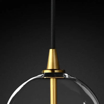 Modern gold metal globe pendant light dining room