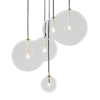 Modern gold metal globe pendant light dining room