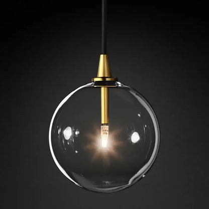 Modern gold metal globe pendant light dining room