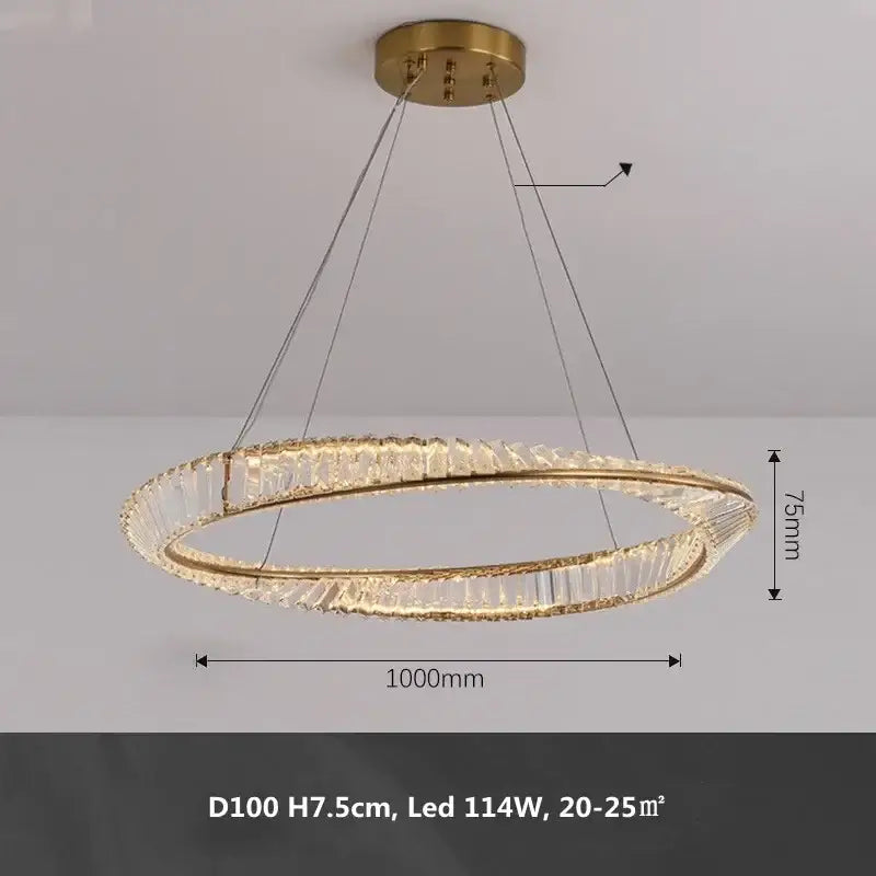 Modern gold metal led crystal ceiling light for living room