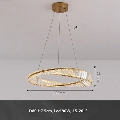 Modern gold metal led crystal ceiling light for living room