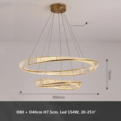 Modern gold metal led crystal ceiling light for living room