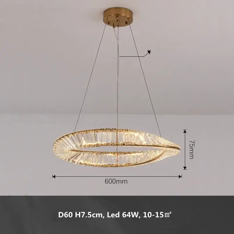 Modern gold metal led crystal ceiling light for living room