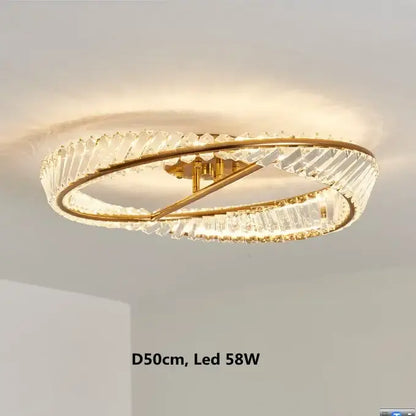 Modern gold metal led crystal ceiling light for living room
