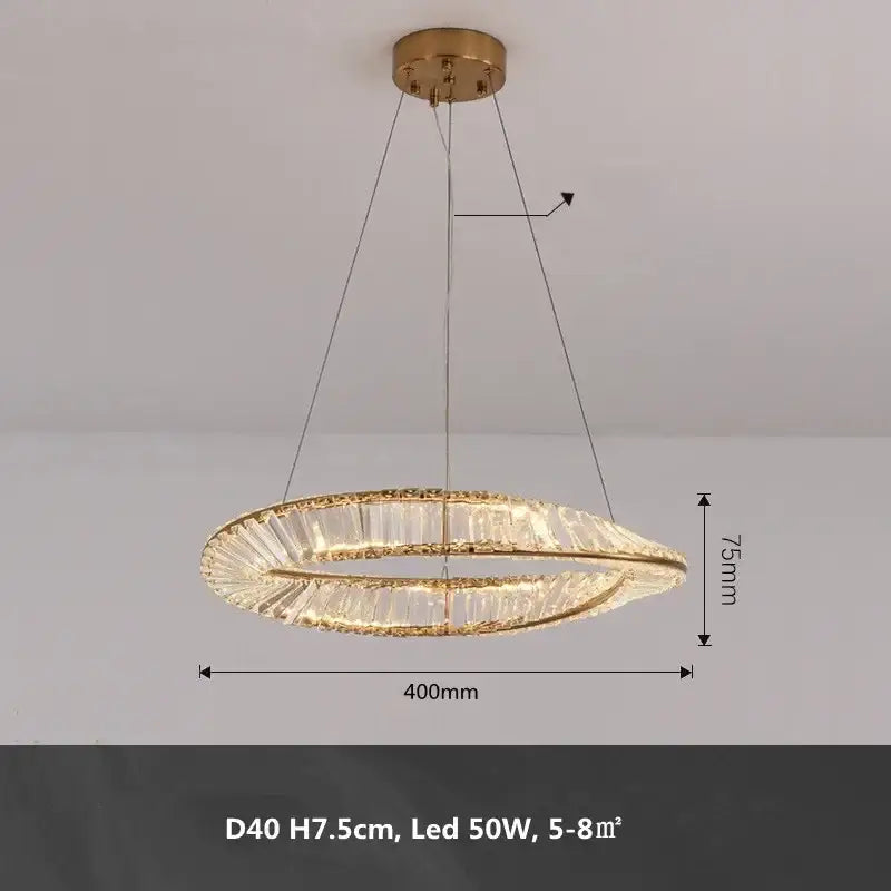 Modern gold metal led crystal ceiling light for living room