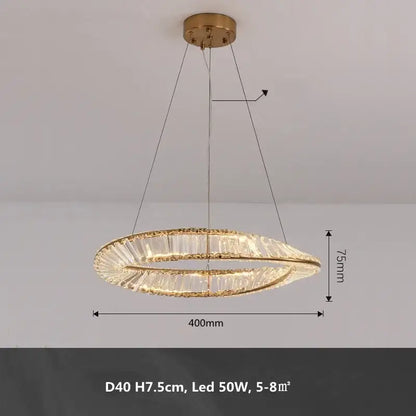 Modern gold metal led crystal ceiling light for living room