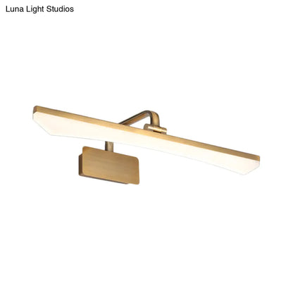 DecorBites™ Modern Gold Metal LED Vanity Lamp - Slim & Stylish Bathroom Wall Lighting with Warm/White Light