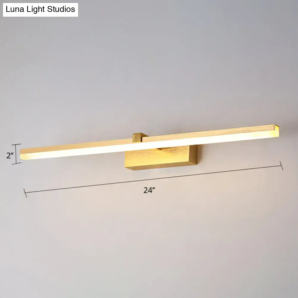 Modern gold metal led vanity light – bathroom wall fixture