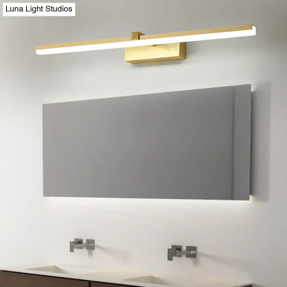 Modern gold metal led vanity light – bathroom wall fixture
