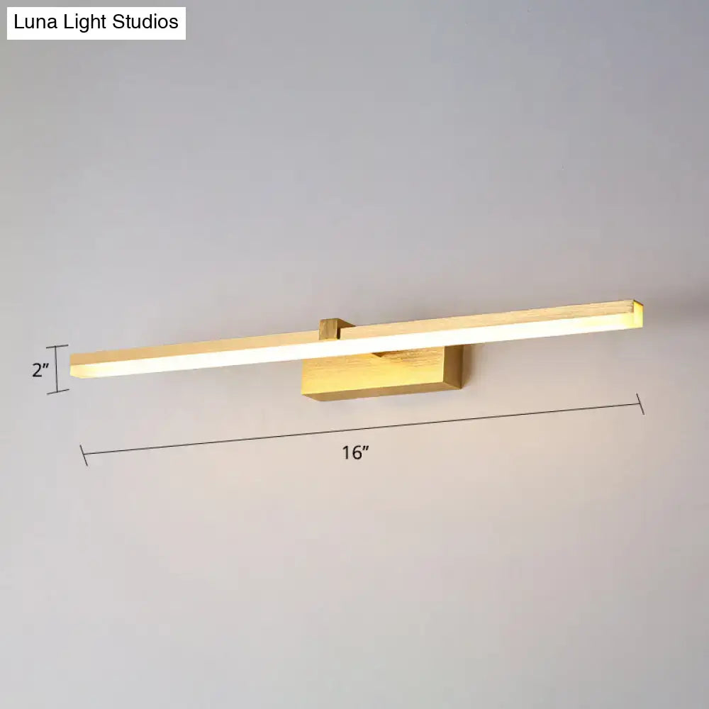Modern gold metal led vanity light – bathroom wall fixture