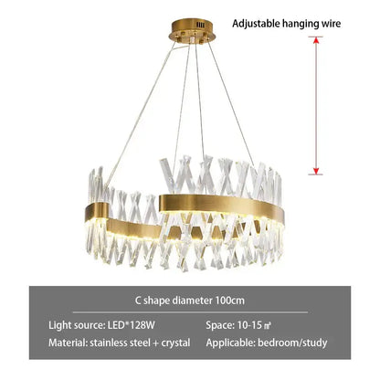 Modern gold metal s shape lustre led pendant lamp dining room