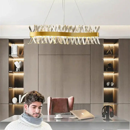 Modern gold metal s shape lustre led pendant lamp dining room