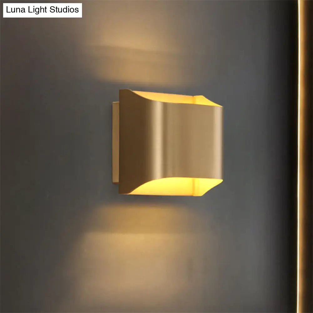 DecorBites™ Modern Gold Metal Sconce with 1 LED Light - Perfect Wall Lighting for Living Room
