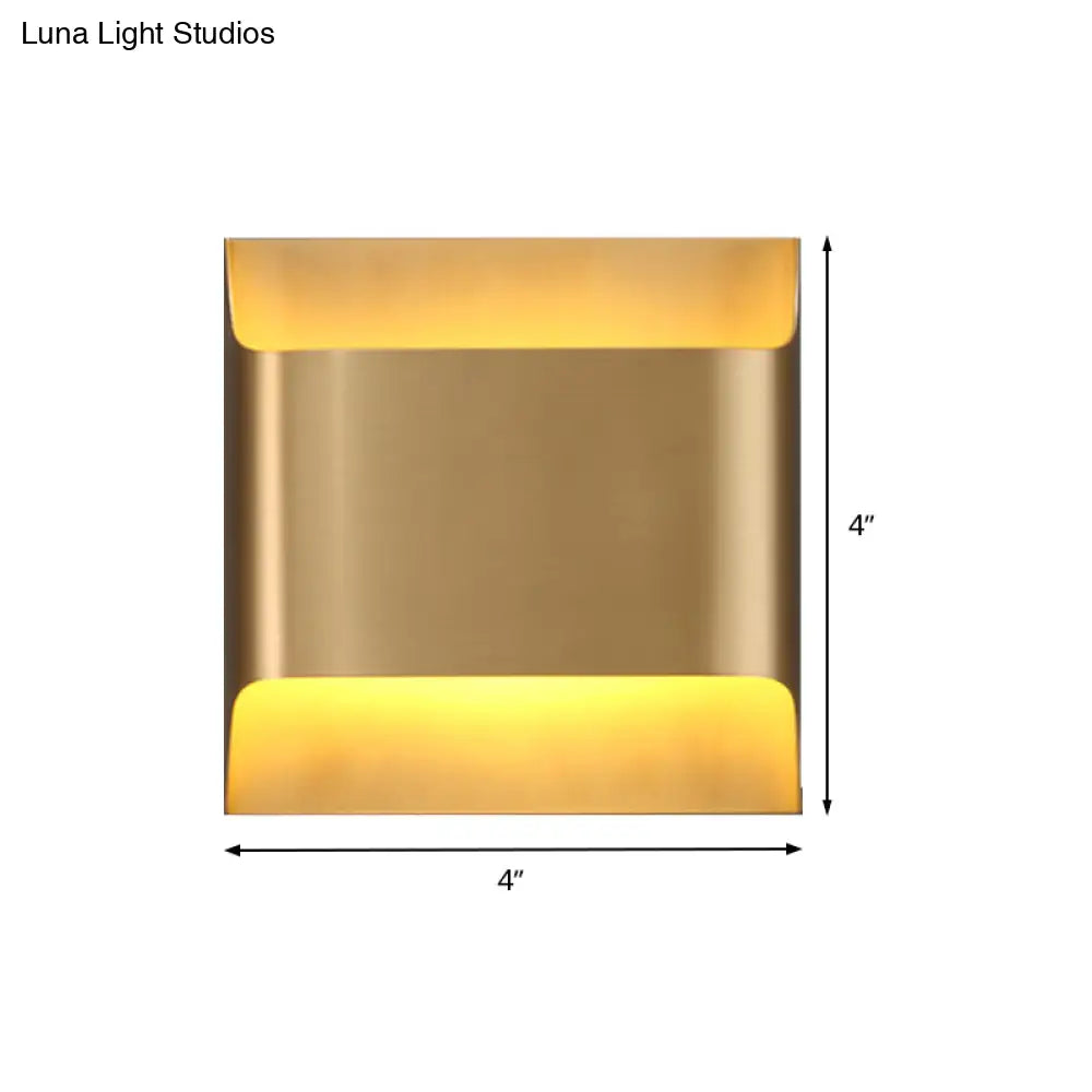 DecorBites™ Modern Gold Metal Sconce with 1 LED Light - Perfect Wall Lighting for Living Room
