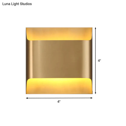 DecorBites™ Modern Gold Metal Sconce with 1 LED Light - Perfect Wall Lighting for Living Room