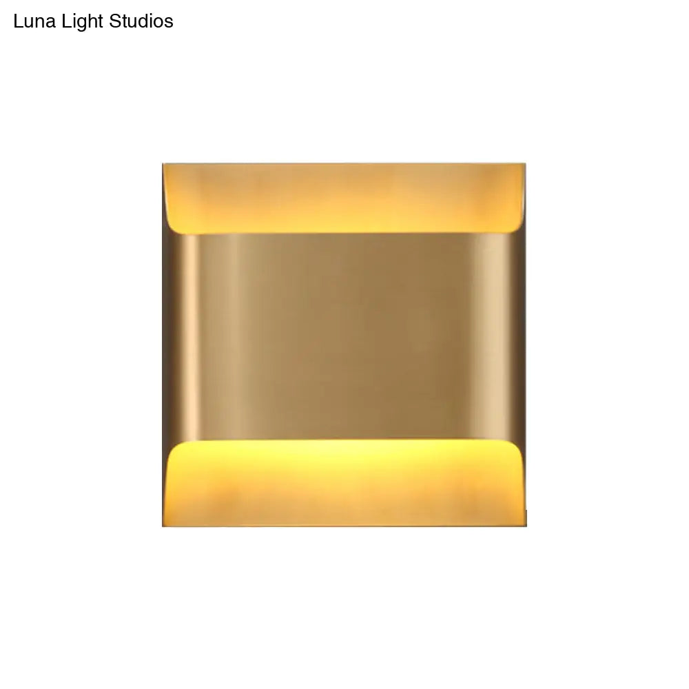 DecorBites™ Modern Gold Metal Sconce with 1 LED Light - Perfect Wall Lighting for Living Room