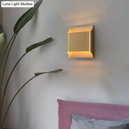 DecorBites™ Modern Gold Metal Sconce with 1 LED Light - Perfect Wall Lighting for Living Room