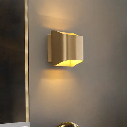 DecorBites™ Modern Gold Metal Sconce with 1 LED Light - Perfect Wall Lighting for Living Room
