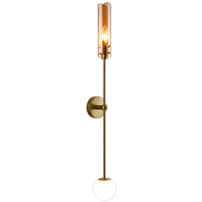 Modern gold metal wall light bedroom sconce with frosted globe