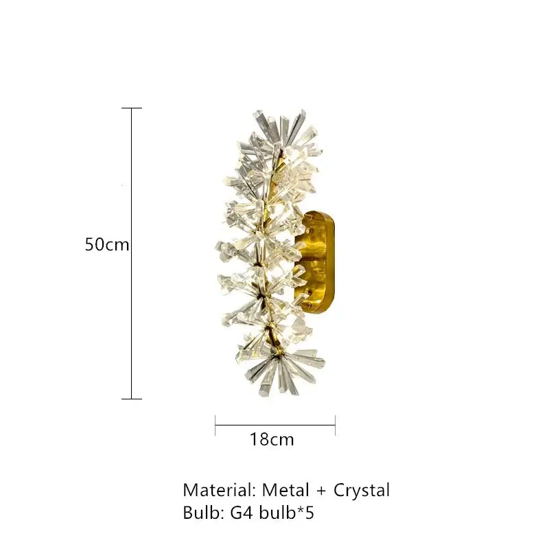 Modern gold metal wire crystal chandelier dining room round light