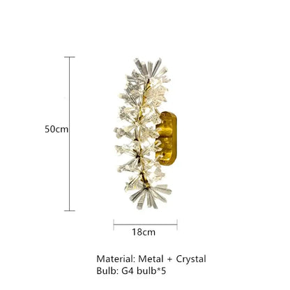 Modern gold metal wire crystal chandelier dining room round light