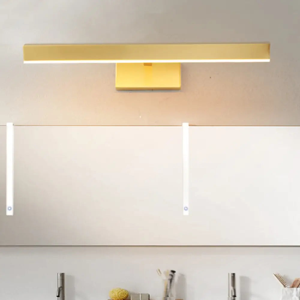 DecorBites™ Modern Gold Metallic LED Wall Lamp – Slim Rectangle Vanity Lighting
