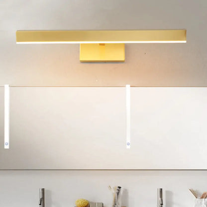 DecorBites™ Modern Gold Metallic LED Wall Lamp – Slim Rectangle Vanity Lighting