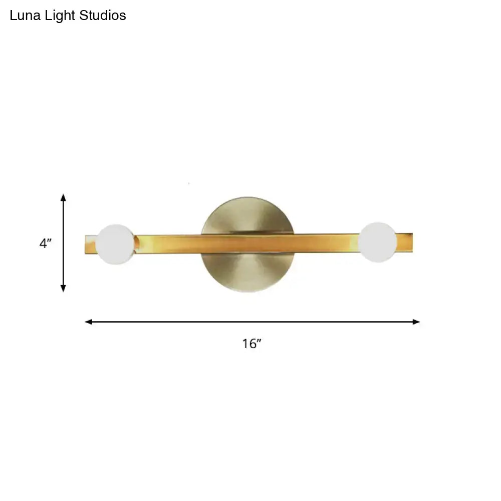 Modern gold metallic linear sconce light vanity lamp bedroom