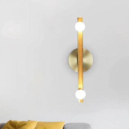 Modern gold metallic linear sconce light vanity lamp bedroom