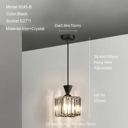 Modern gold mini crystal pendant light – bedroom chandelier