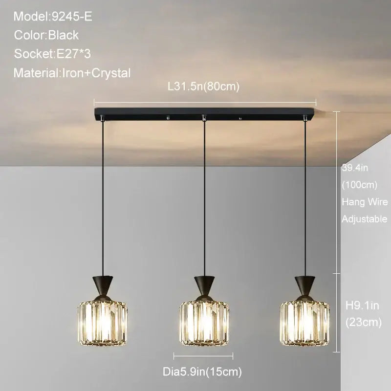 Modern gold mini crystal pendant light – bedroom chandelier