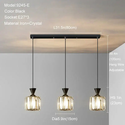 Modern gold mini crystal pendant light – bedroom chandelier