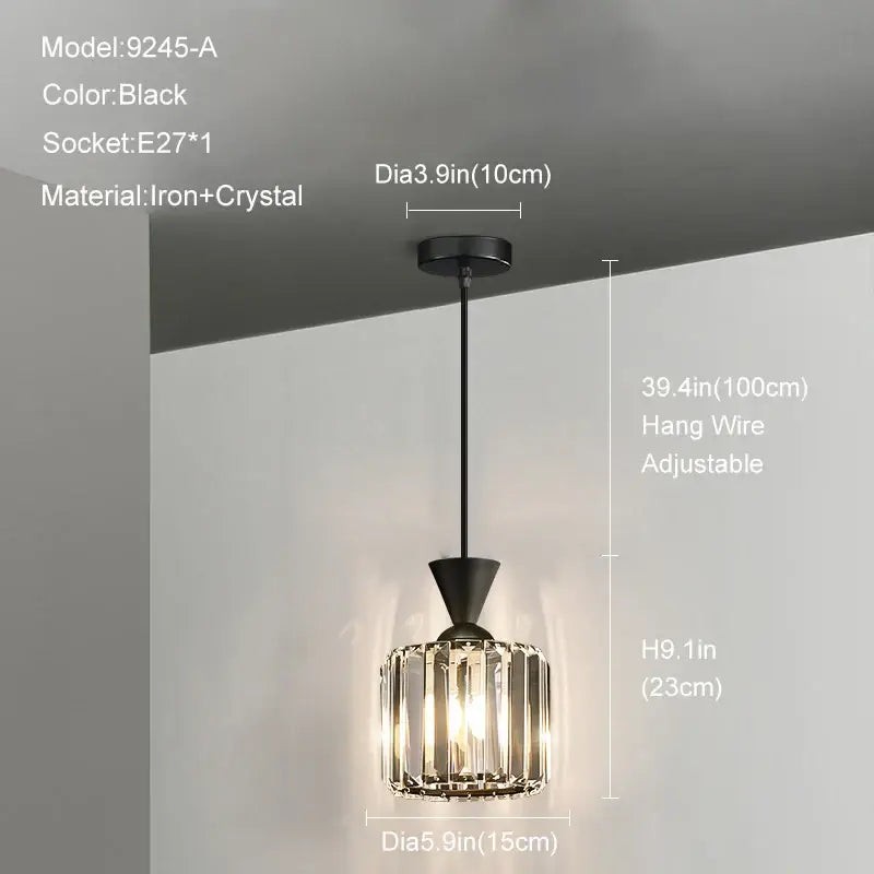 Modern gold mini crystal pendant light – bedroom chandelier
