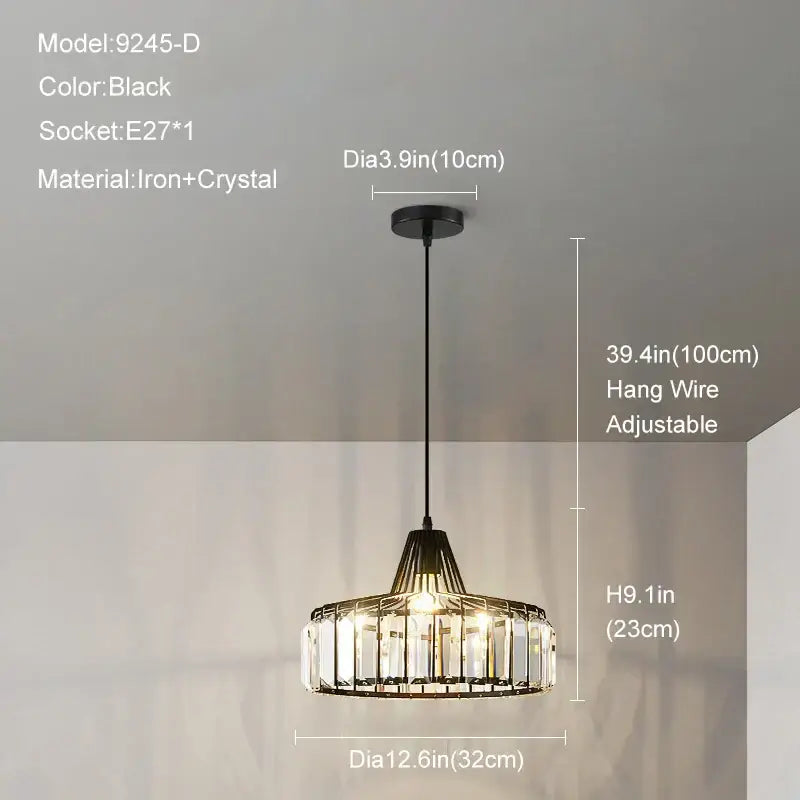 Modern gold mini crystal pendant light – bedroom chandelier