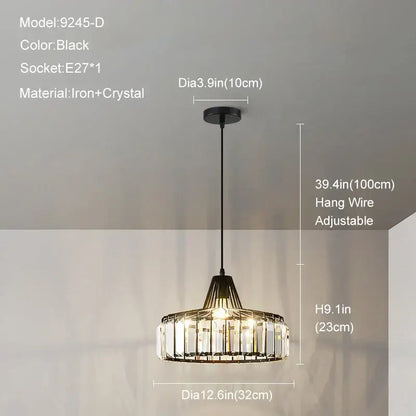 Modern gold mini crystal pendant light – bedroom chandelier