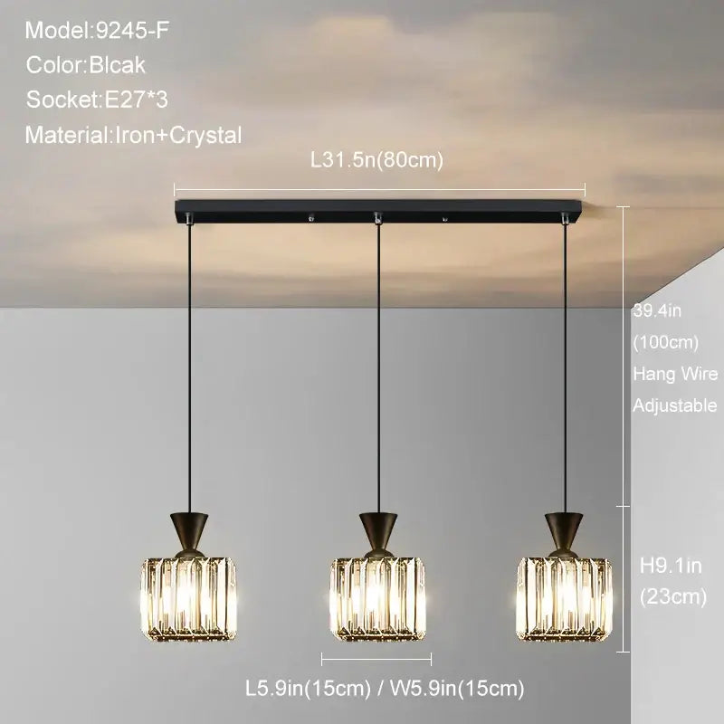 Modern gold mini crystal pendant light – bedroom chandelier