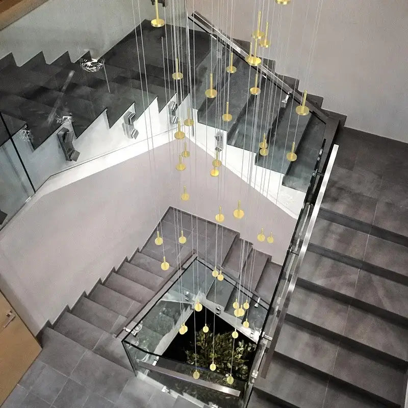 Modern gold minimalist ceiling chandelier living room pendant light