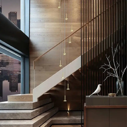 Modern gold minimalist ceiling chandelier living room pendant light