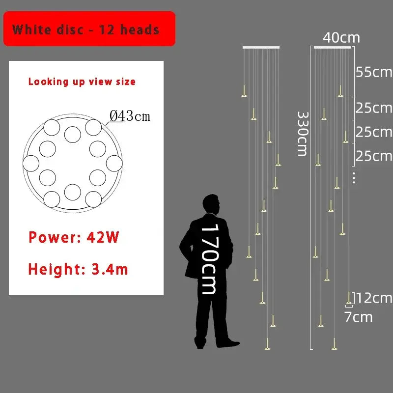 Modern gold minimalist ceiling chandelier living room pendant light