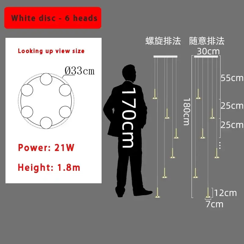Modern gold minimalist ceiling chandelier living room pendant light