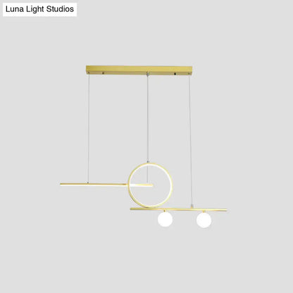 Modern gold minimalist globe acrylic shade hanging light dining room