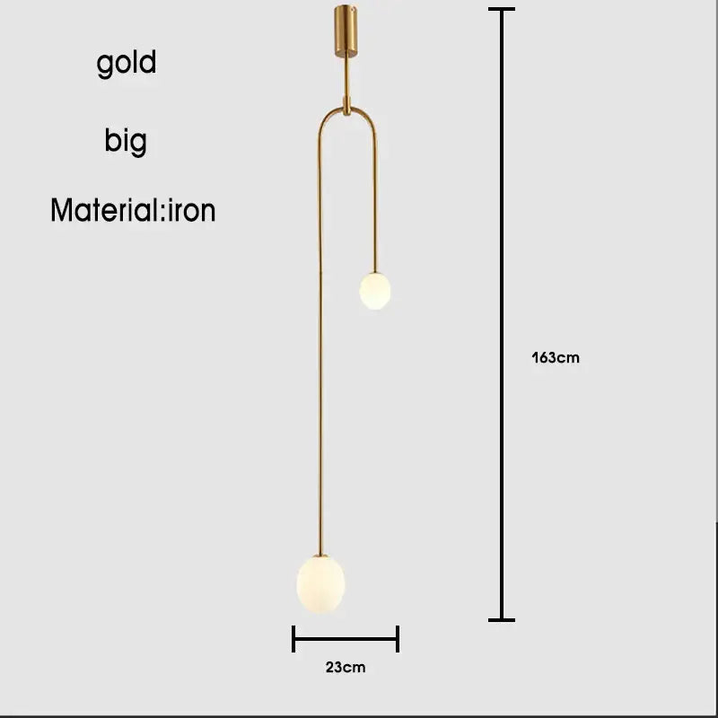 Modern gold minimalist iron chandelier – dining room pendant light