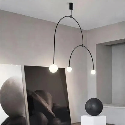 Modern gold minimalist iron chandelier – dining room pendant light
