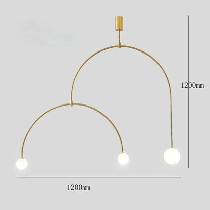 Modern gold minimalist iron chandelier – dining room pendant light